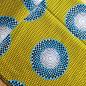Preview: Afrikanischer Wax Print Stoff Baumwolle BLUE YELLOW CIRCLE